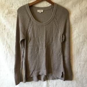 Loft Brown Hi-Low Knit Pull Over Sweater